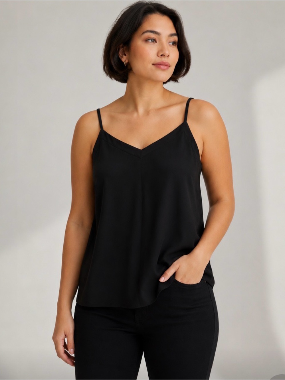 Ann Taylor Factory Elegant Black Camisole *flawed* Large